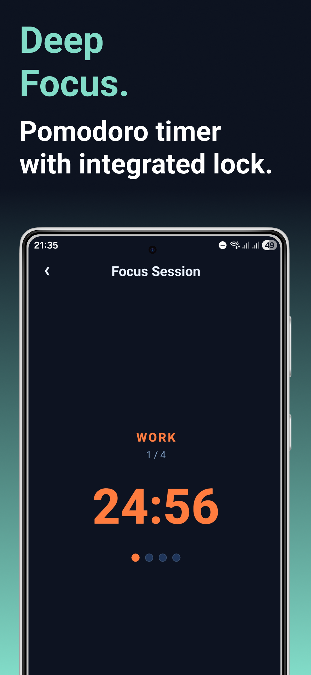 Pomodoro focus session timer